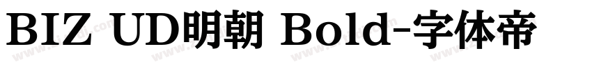 BIZ UD明朝 Bold字体转换